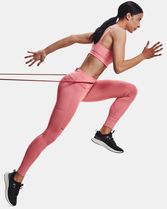 Women's UA RUSH™ No-Slip Waistband Full-Length Leggings, Pink, pdpMainDesktop image number 3